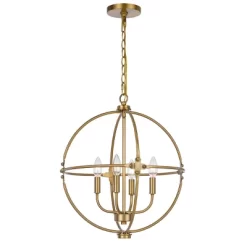 4-Light 21" Metal Chandelier Antique Brass - Cal Lighting -Lighting Specialty Shop GUEST 47a9410c 23f2 4ed9 b485 b71b5c3553b5