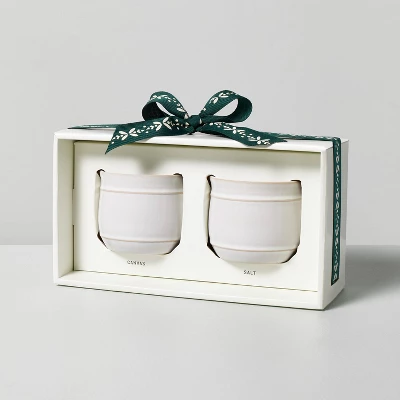 2pk Barrel Ceramic Candle Gift Set - Salt/Canvas 4oz - Hearth & Hand™ With Magnolia 2 2pk Barrel Ceramic Candle Gift Set - Salt/Canvas 4oz - Hearth & Hand™ With Magnolia - Image 2