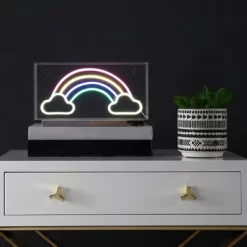 11.75" Rainbow Contemporary Glam Acrylic Box Pendant (Includes LED Light Bulb) Neon - JONATHAN Y -Lighting Specialty Shop GUEST 49148c6e 461d 4444 8200 bb583a0c14e5