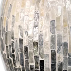 Aasha Capiz Shell Ceramic Table Lamp With Fabric Shade White - StyleCraft