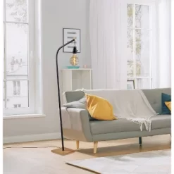 Wren Floor Lamp Black (Includes Light Bulb) - Adesso