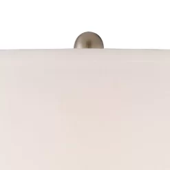 360 Lighting Simon Modern Table Lamps Set Of 2 With Square Risers 27" Tall Brushed Nickel USB Charging Port White Shade For Bedroom Living Room Desk