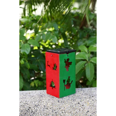 Techko Maid LED Solar 10.8" Portable Christmas Cut Out Decorative Outdoor Lantern Clear 4 Techko Maid LED Solar 10.8" Portable Christmas Cut Out Decorative Outdoor Lantern Clear - Image 4