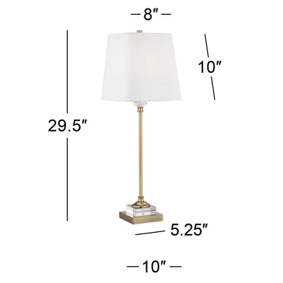 Regency Hill Julia 29 1/2" Tall Skinny Buffet Traditional End Table Lamps Set Of 2 Gold Clear Crystal Metal Living Room Bedroom Bedside White Shade 8 Regency Hill Julia 29 1/2" Tall Skinny Buffet Traditional End Table Lamps Set Of 2 Gold Clear Crystal Metal Living Room Bedroom Bedside White Shade - Image 8