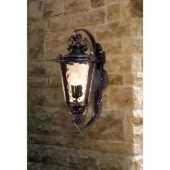 John Timberland Casa Marseille Rustic Outdoor Wall Light Fixture Veranda Bronze Ornate Scroll 36" Champagne Hammered Glass For Post Exterior Barn Deck -Lighting Specialty Shop GUEST 51e62281 7afa 433b b958 3536ad42dcee