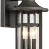 Minka Lavery Modern Outdoor Wall Light Fixture Oil Rubbed Bronze 15" Clear Seeded Glass For Post Exterior Deck Porch Yard Patio