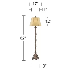 Regency Hill Rustic Floor Lamp 62" Tall French Faux Wood Antique Candlestick Beige Silk Bell Shade For Living Room Reading Bedroom Office 12 Regency Hill Rustic Floor Lamp 62" Tall French Faux Wood Antique Candlestick Beige Silk Bell Shade For Living Room Reading Bedroom Office -Lighting Specialty Shop GUEST 534a5212 c050 4b72 bcc2 f3cc5ea73f75