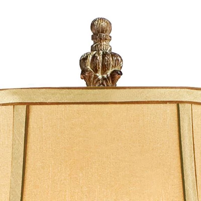 Regency Hill Rustic Floor Lamp 62" Tall French Faux Wood Antique Candlestick Beige Silk Bell Shade For Living Room Reading Bedroom Office 3 Regency Hill Rustic Floor Lamp 62" Tall French Faux Wood Antique Candlestick Beige Silk Bell Shade For Living Room Reading Bedroom Office - Image 3