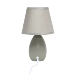 9.45" 2pk Petite Ceramic Oblong Bedside Table Desk Lamps With Matching Tapered Drum Shade Gray - Creekwood Home 11 9.45" 2pk Petite Ceramic Oblong Bedside Table Desk Lamps With Matching Tapered Drum Shade Gray - Creekwood Home -Lighting Specialty Shop GUEST 54119852 6248 4946 bda4 d13ce4ca02a6