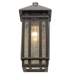 Kathy Ireland Sierra Craftsman Mission Outdoor Wall Light Fixtures Set Of 2 Rubbed Bronze 10 1/2" Seedy Glass Panels For Post Exterior Light Barn Deck -Lighting Specialty Shop GUEST 548dce6b 2a4e 40ff a792 26e2310bba69