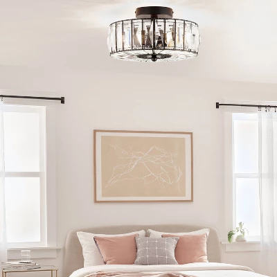 11.5" Crystalline Semi-Flush Mount Pendant Clear - River Of Goods 2 11.5" Crystalline Semi-Flush Mount Pendant Clear - River Of Goods - Image 2