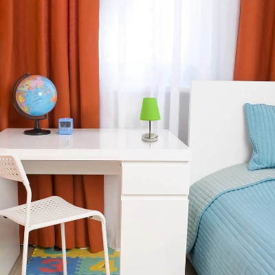 10.5" Petite Metal Stick Bedside Table Desk Lamp In Sand Nickel With Fabric Shade Green - Creekwood Home 3 10.5" Petite Metal Stick Bedside Table Desk Lamp In Sand Nickel With Fabric Shade Green - Creekwood Home - Image 3