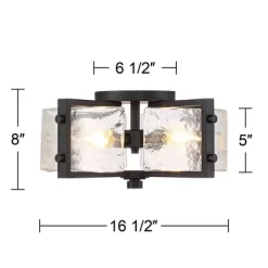 Possini Euro Design Adri Modern Ceiling Light Flush Mount Fixture Black 16 1/2" Wide Black 4-Light Textured Glass For Bedroom Kitchen Living Room Home -Lighting Specialty Shop GUEST 567ddd16 51a8 4ee3 a709 ba37f671124a