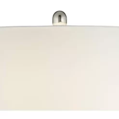 360 Lighting Modern Table Lamps 27 3/4" Tall Set Of 2 With USB Charging Port Blue Glass White Drum Shade For Living Room Bedroom -Lighting Specialty Shop GUEST 5708f116 ad7a 40ca 8dc4 641edaac2e3f