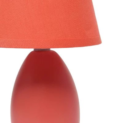 9.45" Petite Ceramic Oblong Bedside Table Desk Lamp With Matching Tapered Drum Shade Orange - Creekwood Home 7 9.45" Petite Ceramic Oblong Bedside Table Desk Lamp With Matching Tapered Drum Shade Orange - Creekwood Home - Image 7