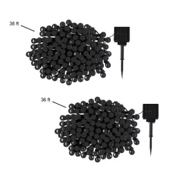 Nature Spring Outdoor Mini Solar-Powered String Lights With 8 Light Modes - White, 2 Sets Of 100