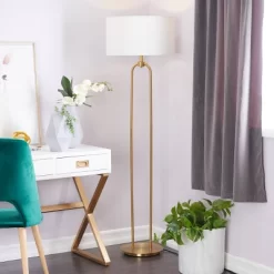 Metal Paper Clip Floor Lamp Gold - CosmoLiving By Cosmopolitan