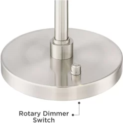 Possini Euro Design Eliptik Modern Desk Table Lamp 24 1/2" High Satin Nickel LED Swing Arm Adjustable Height For Bedroom Living Room Nightstand Office -Lighting Specialty Shop GUEST 57f95403 f17c 44cc 98ac ed3ad7d4f9f9