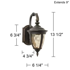 John Timberland Vintage Outdoor Wall Light LED Fixtures Set Of 2 Bronze 13 1/2" Champagne Glass For Exterior House Porch Patio -Lighting Specialty Shop GUEST 5887038f d6d0 46ab 92d6 842b7e8df347