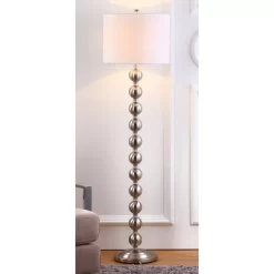 58.5" Reflections Stacked Ball Floor Lamp (Includes LED Light Bulb) Nickel - Safavieh -Lighting Specialty Shop GUEST 59345888 e71b 4688 a2c4 19f3134e0c7d