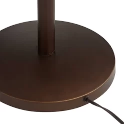 Franklin Iron Works Industrial Rustic Farmhouse Floor Lamp With USB Port 61" Tall Oil Rubbed Bronze Downbridge LED Seeded Glass Shade For Living Room -Lighting Specialty Shop GUEST 59fd9958 3395 4fb6 8e22 b3cccc88e4a1