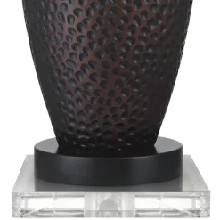 Franklin Iron Works Kaly Rustic Table Lamps With Square Risers 25" High Set Of 2 Oil Rubbed USB Charging Port Bronze Drum Shade For Living Room Desk -Lighting Specialty Shop GUEST 5a998ad3 2578 4574 983c d495916aea4a