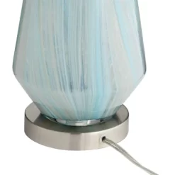 Possini Euro Design Jaime Coastal Table Lamp With Round White Marble Riser 26" High Blue Gray Drum Shade For Bedroom Living Room Office House Home 10 Possini Euro Design Jaime Coastal Table Lamp With Round White Marble Riser 26" High Blue Gray Drum Shade For Bedroom Living Room Office House Home -Lighting Specialty Shop GUEST 5c91e6df 7d03 4503 9c8f b11389121029