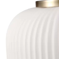 Novogratz X Globe Lily 1-Light Matte Brass Pendant Lighting With Frosted Ribbed Glass Shade - Globe Electric -Lighting Specialty Shop GUEST 5d762016 e408 4587 9538 72c4b804dbbc