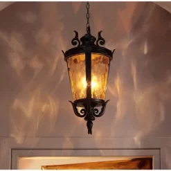 John Timberland Casa Marseille Vintage Rustic Outdoor Hanging Light Veranda Bronze Scroll 26 1/4" Champagne Water Glass For Post Exterior Barn Deck -Lighting Specialty Shop GUEST 5e2c49fa 948a 4ed1 ae6b 6029caffca01