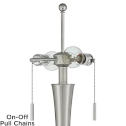 360 Lighting Karl Modern Floor Lamp Standing 63 3/4" Tall Brushed Nickel Metal White Tapered Drum Shade For Living Room House Bedroom Office Family -Lighting Specialty Shop GUEST 6303920a 79ec 46e7 af7c 704c313e1964