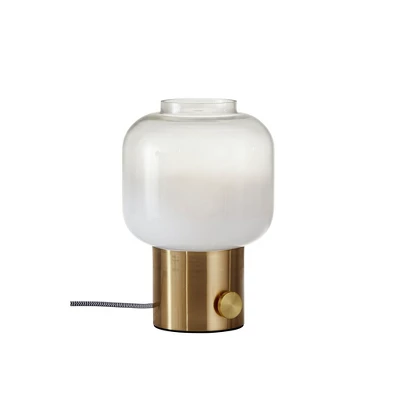 12" Lewis Table Lamp Brass - Adesso 1 12" Lewis Table Lamp Brass - Adesso