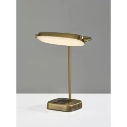Radley Charge Desk Lamp With Smart Switch Antique Brass (Includes LED Light Bulb) - Adesso