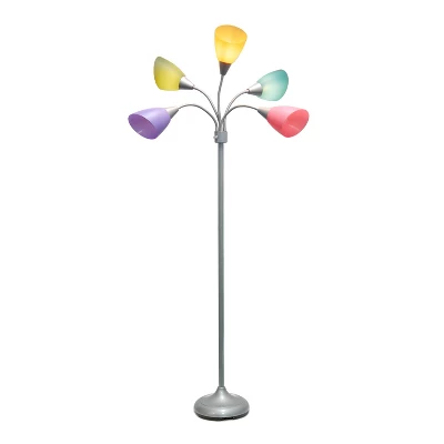 67" Contemporary Multi 5-Head Adjustable Gooseneck Floor Lamp With Shades - Simple Designs 4 67" Contemporary Multi 5-Head Adjustable Gooseneck Floor Lamp With Shades - Simple Designs - Image 4