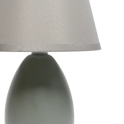 9.45" 2pk Petite Ceramic Oblong Bedside Table Desk Lamps With Matching Tapered Drum Shade Gray - Creekwood Home 9 9.45" 2pk Petite Ceramic Oblong Bedside Table Desk Lamps With Matching Tapered Drum Shade Gray - Creekwood Home - Image 9
