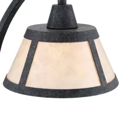 Franklin Iron Works Oak Rustic Farmhouse Desk Table Lamp 22" High Gray With USB And AC Power Outlet In Base Wash Mica Shade For Bedroom Living Room -Lighting Specialty Shop GUEST 6618ab13 a268 4154 ba6f 1b1ed5954b63