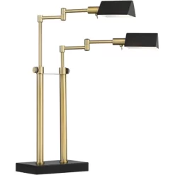 Possini Euro Design Keegan Modern Desk Lamp 24" High Warm Brass With Dual USB Charging Ports LED Adjustable Black Shade For Bedroom Living Room Desk 15 Possini Euro Design Keegan Modern Desk Lamp 24" High Warm Brass With Dual USB Charging Ports LED Adjustable Black Shade For Bedroom Living Room Desk -Lighting Specialty Shop GUEST 66df3b7f 2031 4a6b b64b b0ebfd7ab82a