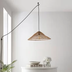 20.25" 1-Light Nova Farmhouse Coastal Rattan LED Pendant Brown - JONATHAN Y -Lighting Specialty Shop GUEST 67a17638 2902 4e4f 9aa4 25bb0112b3a1