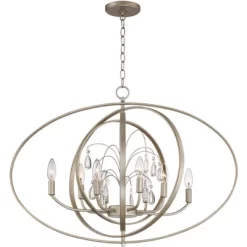 Possini Euro Design Tiller Champagne Satin Silver Pendant Chandelier 31 1/2" Wide Modern Open Orb Frame 8-Light Fixture For Dining Room Kitchen Island -Lighting Specialty Shop GUEST 67fcdd79 afcf 4046 92f9 be394747e84b
