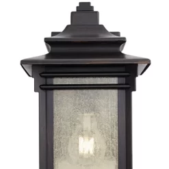 Franklin Iron Works Hickory Point Rustic Farmhouse Outdoor Wall Light Fixture Walnut Bronze 12" Frosted Cream Glass For Post Exterior Barn Deck House -Lighting Specialty Shop GUEST 685bebe1 f812 4db2 b481 d02c5ddb030d