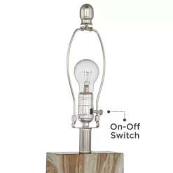 360 Lighting Connie Modern Table Lamps Set Of 2 25" High Brown Faux Marble With USB Charging Port White Rectangular Shade For Living Room Office Desk -Lighting Specialty Shop GUEST 68bb5a85 57ae 44b3 b75d c5dab0a1f3ac