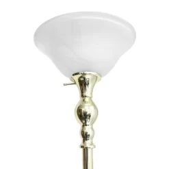 1 Light Torchiere Floor Lamp With Marbleized Glass Shade Gold - Elegant Designs -Lighting Specialty Shop GUEST 69db88c4 2df3 4142 84c2 b131337621c7