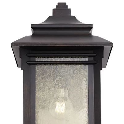 Franklin Iron Works Hickory Point Rustic Farmhouse Outdoor Wall Light Fixture Walnut Bronze 16" Frosted Cream Glass For Post Exterior Barn Deck House 2 Franklin Iron Works Hickory Point Rustic Farmhouse Outdoor Wall Light Fixture Walnut Bronze 16" Frosted Cream Glass For Post Exterior Barn Deck House - Image 2