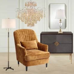 Vienna Full Spectrum Mellie Champagne Gold Chandelier 24" Wide French Crystal 6-Light Fixture For Dining Room House Kitchen Island Entryway Bedroom -Lighting Specialty Shop GUEST 6b6143ba 0603 4987 bc7e 738bce59f681