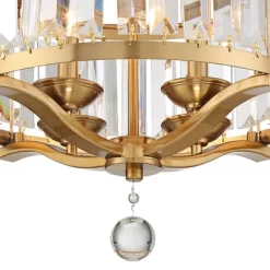 Vienna Full Spectrum Prava Modern Ceiling Light Semi Flush Mount Fixture 16 1/2" Wide Warm Brass 4-Light Crystal Drum For Bedroom Kitchen Living Room -Lighting Specialty Shop GUEST 6b88db73 12aa 4882 8448 5436a3754219