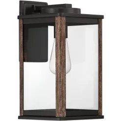 John Timberland Wordsworth Field Rustic Farmhouse Outdoor Wall Light Fixture Dark Bronze Wood Grain 14 1/4" Clear Glass Panels For Post Exterior Deck -Lighting Specialty Shop GUEST 6bad45ce 3d55 43a2 a587 671f03832815