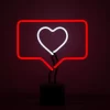Amped Co 13 X 11 Inches Neon Desk Light Like Sign Symbol, Heart, Red And White