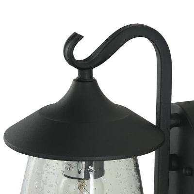 9.8" Metal/Glass Outdoor Lamp Black - LNC 3 9.8" Metal/Glass Outdoor Lamp Black - LNC - Image 3