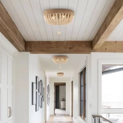 14" LED 2-Light Justina Wood Bead Iron Pendant Taupe/Chrome - JONATHAN Y -Lighting Specialty Shop GUEST 7147aeff 19c3 4476 a699 4c87c00490d4