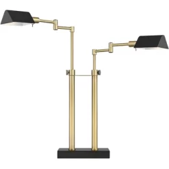 Possini Euro Design Keegan Modern Desk Lamp 24" High Warm Brass With Dual USB Charging Ports LED Adjustable Black Shade For Bedroom Living Room Desk 13 Possini Euro Design Keegan Modern Desk Lamp 24" High Warm Brass With Dual USB Charging Ports LED Adjustable Black Shade For Bedroom Living Room Desk -Lighting Specialty Shop GUEST 7251ebab 7e7a 4df5 88fe 68ff889d6594