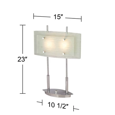 Possini Euro Design Charles Street Modern Desk Lamp 23" High Chrome Satin Nickel Frosted Slump Glass Shade For Bedroom Living Room Bedside Nightstand 5 Possini Euro Design Charles Street Modern Desk Lamp 23" High Chrome Satin Nickel Frosted Slump Glass Shade For Bedroom Living Room Bedside Nightstand - Image 5